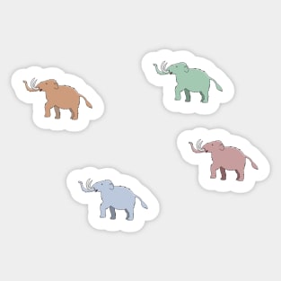 Woolly Mammoth Herd - Cute Kids Cartoon Sticker